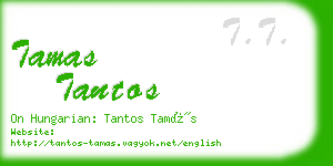 tamas tantos business card